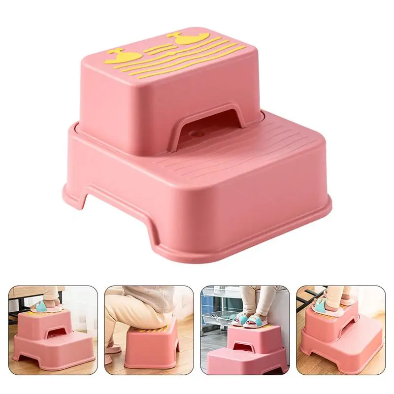 

1pc Baby Washing Footstool Dual-layer Reliable Kids Stool Standing Footstool for Indoor Use