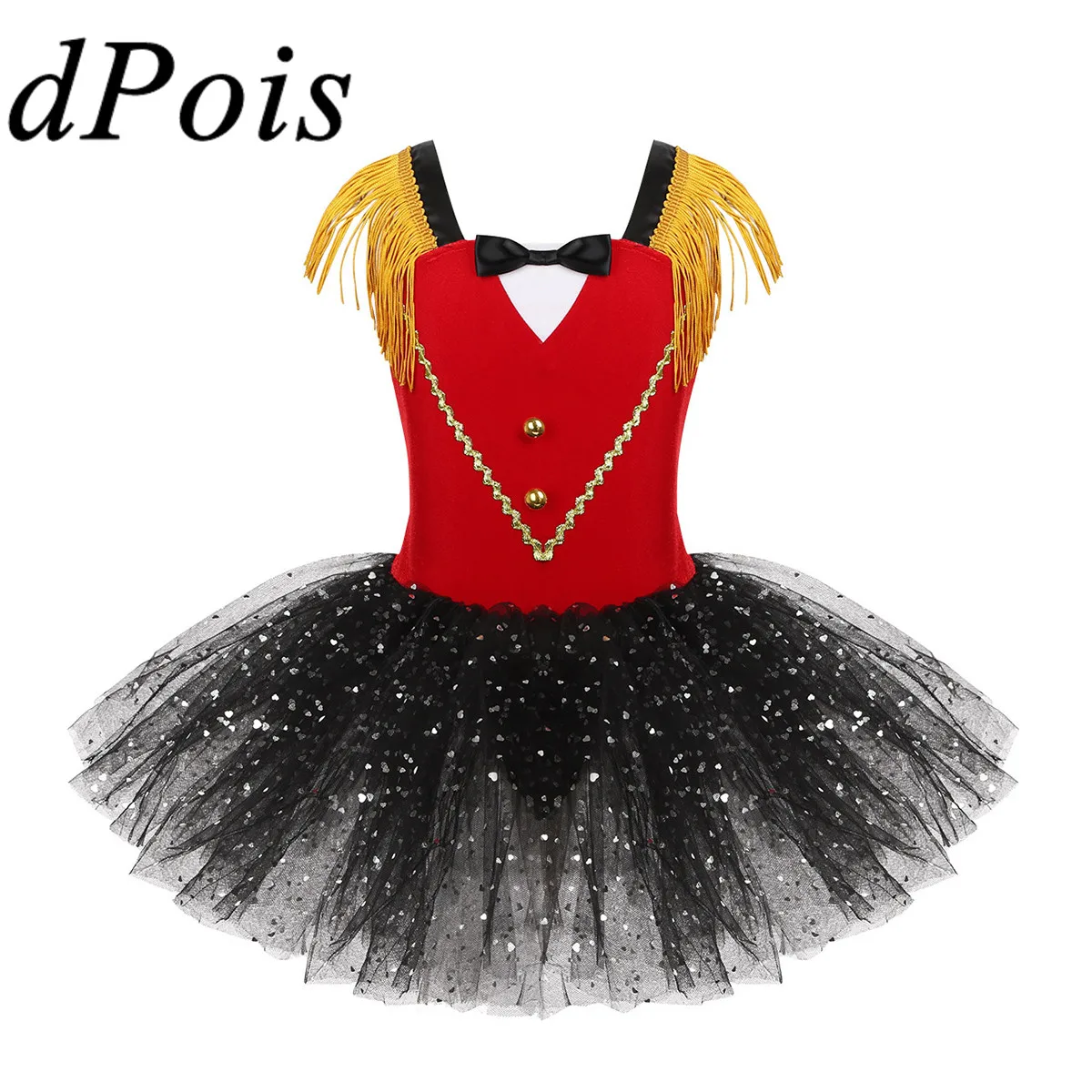 

Baby Girls Sequins Ballet Dance Tutu Skirt Ballerina Contemporary Dress Kids Halloween Circus Ringmaster Party Cosplay Costume