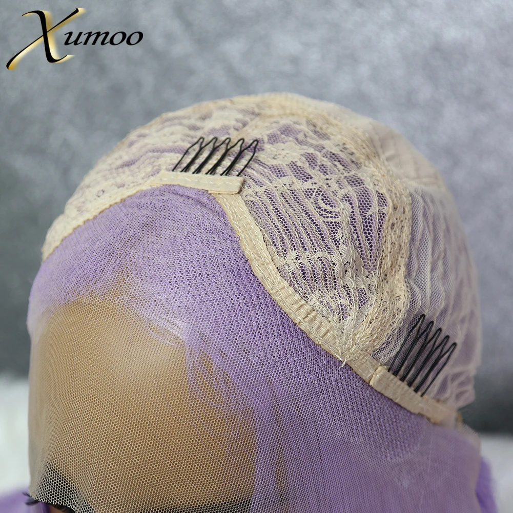 

XUMOO Cosplay Synthetic Wigs Natural Hairline Silky Straight Light Purple Glueless Party Lolita Lace Front Wigs For Black Women