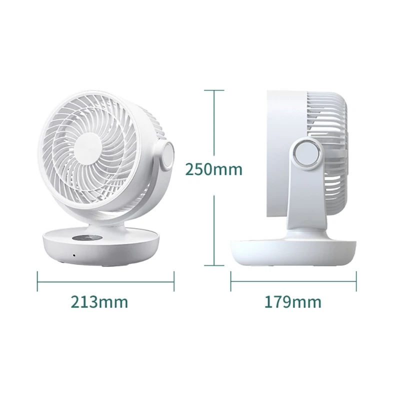 

USB Desk Fan 10000mAh Battery Powered Fan Air Circulator Fan with Remote Control 4 Speeds Timing for Outdoor Room Office