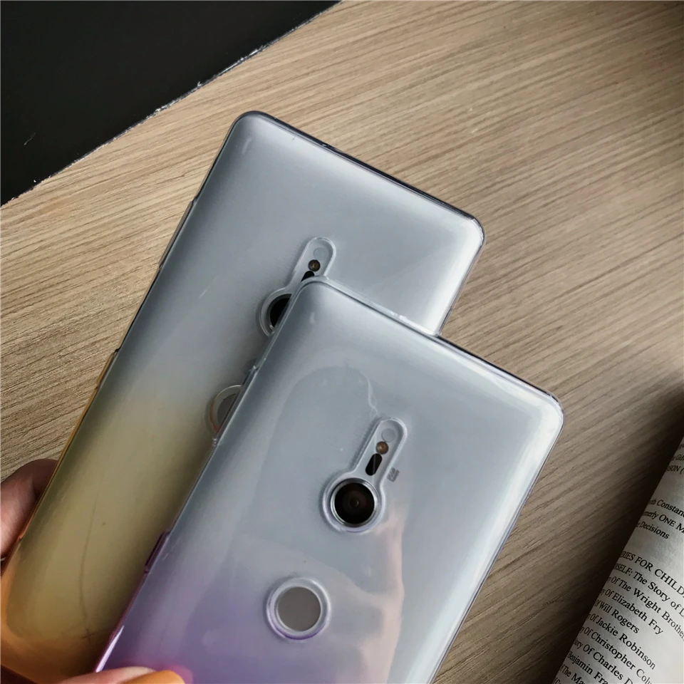 Градиентный чехол для Sony Xperia XZ3 XZ XZ1 XZ2 XZ4 Compact Z5 Cover TPU силиконовый мягкий телефона X