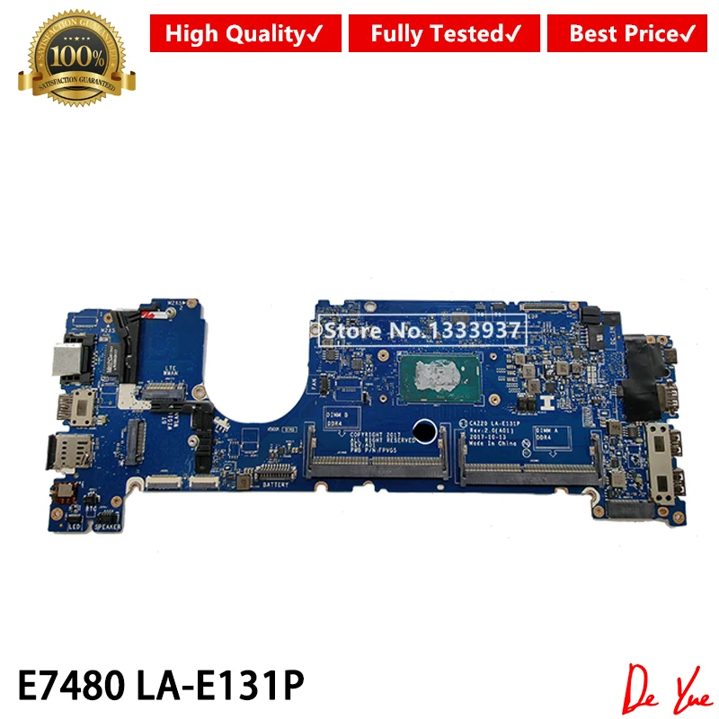 Verkaufen CN-0F48ND 0F48ND F48ND Für DELL Latitude 7480 E7480 Laptop Motherboard CAZ20 LA-E131P I7-7600U MAINBOARD