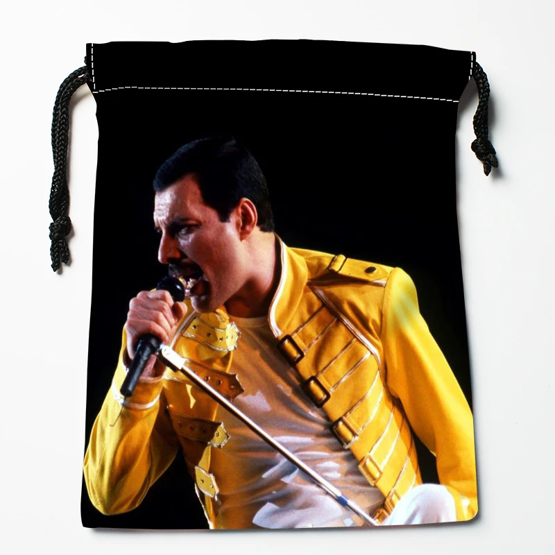 Новое поступление Freddie Mercury сумки на шнурке с принтом 18x22 см Мягкая атласная ткань