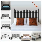 Традиционная виниловая наклейка на стену с изголовьем кровати в деревянном стиле для Twin Full Queen King, декор для кровати, спальни, украшение для дома