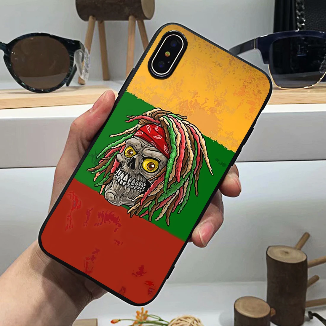 Забавный мужской чехол для телефона с черепами Rasta черный мягкий XS Iphone 11 Pro Max 6 7 8