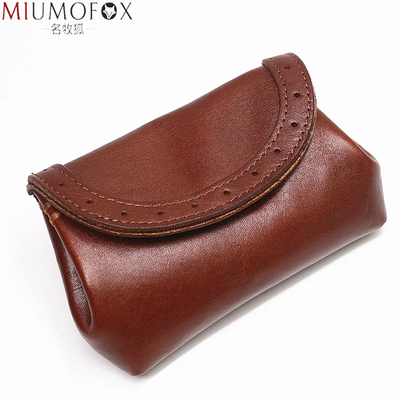

Natural Leather Wallet for Women Men Vintage Handmade Short Small Credit Card Holder Leather Coin Purse Money Bag Pocket Male