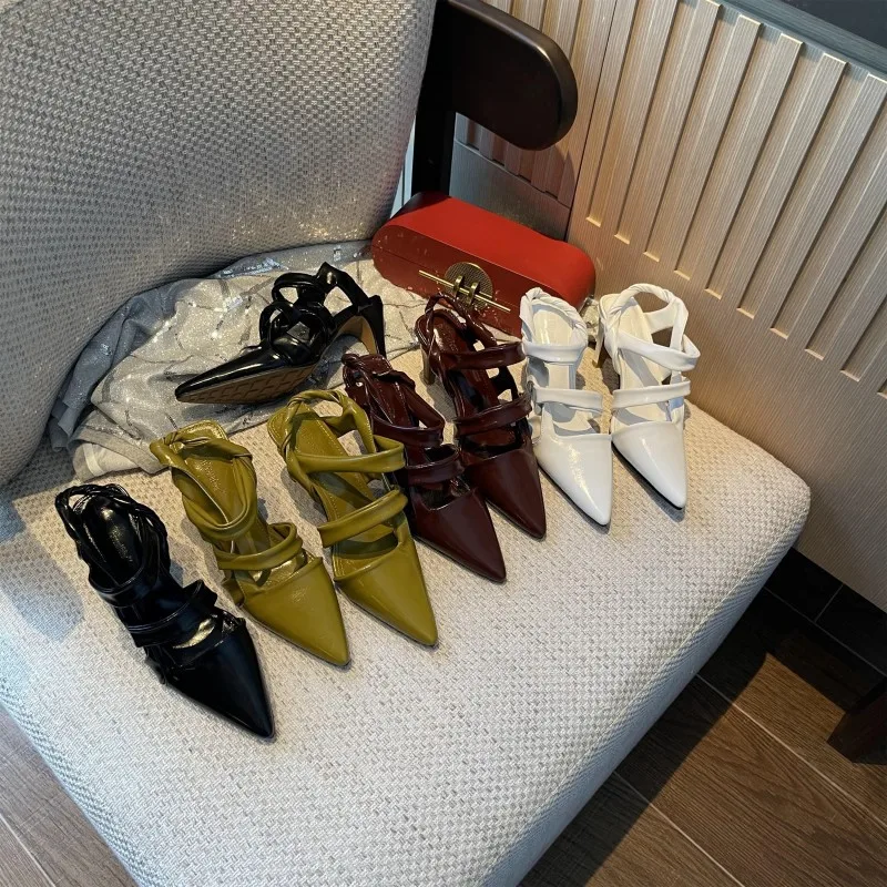 

LMZNH Summer Sexy Women High Heels Fashion Pointed Toe Hollow Stiletto Women Sandals Casual Nightclub Party Brand Female Shoes