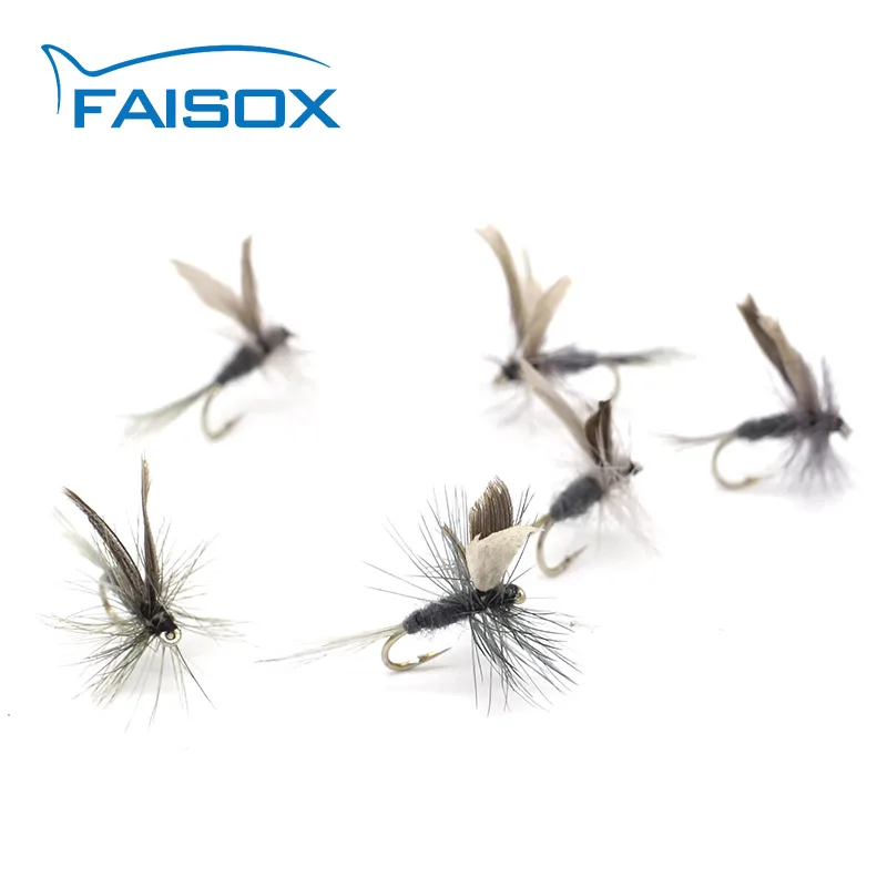 Faisox 6 шт. синие Дун засушенные мухи Fly рыболовные приманки для форель окунь рука