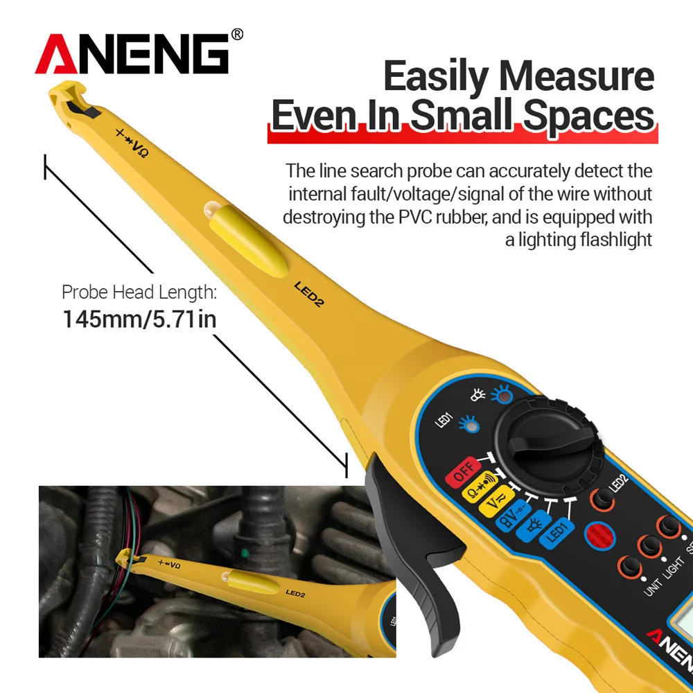 ANENG C08 1999 Counts Digital Professional Multimeter Auto Car Tester AC/DC Voltage Ammeter Resistance 0V-380V Electrical Tool