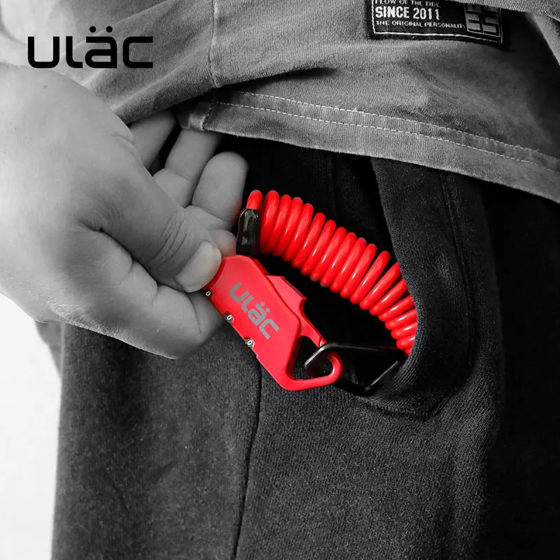 Bicycle Combo Lock 1.2M Extended Spiral Cable 3 Digits Combination Resettable Light Weight Compact Size Portable ULAC K2S | Спорт и