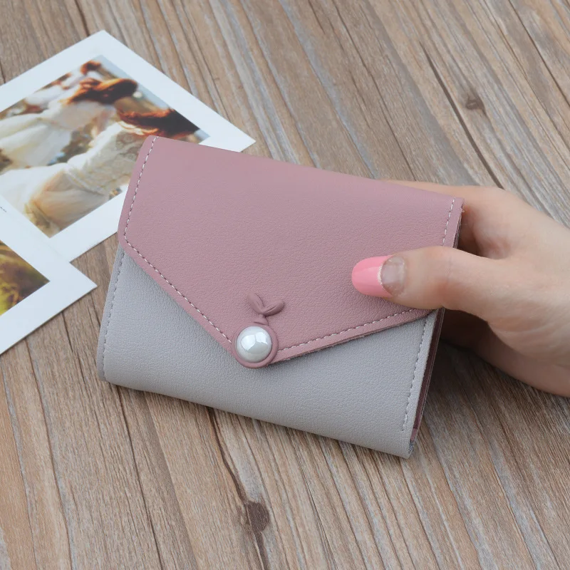 New Leather Wallet Women Ladies Short Hit Color Simple Personality Hand Take Mini Coin Purse | Багаж и сумки
