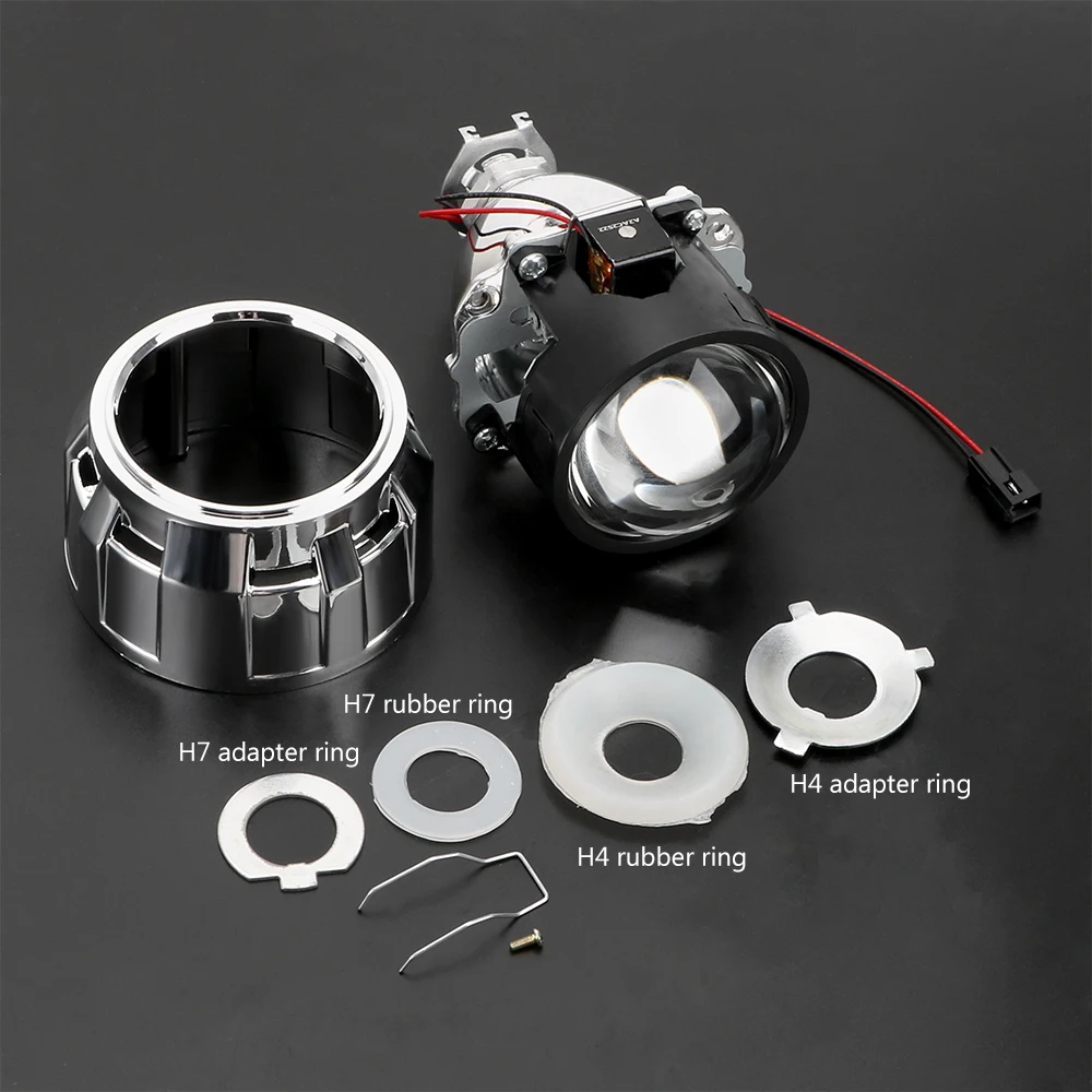 LEEPEE ксеноновых фар, Высокопрочная конструкция линзы прожекторного типа для H1 Xenon светодиодный лампы H4 H7 2,5 дюймов серебристый, черный корпус автомобиля мотоцикла аксессуары для фар