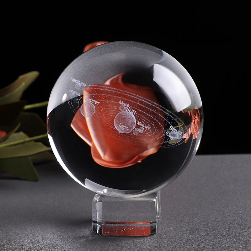 Лазерная гравировка 6 см шарик с солнечной системой 3D миниатюрная фотосфера