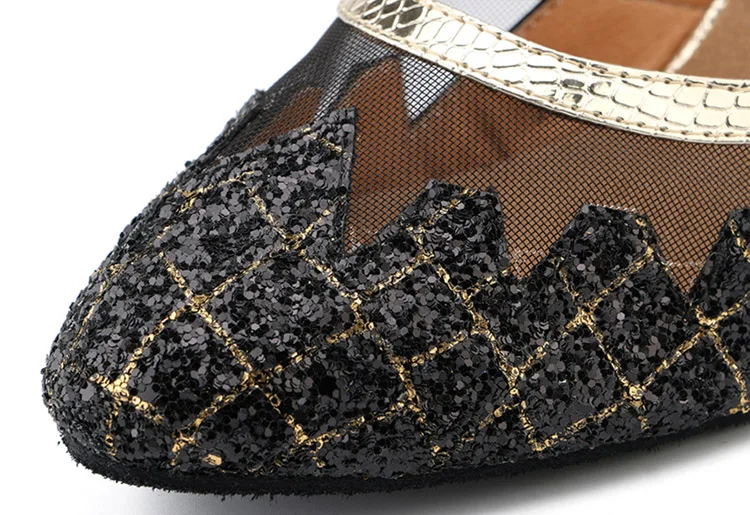 Flash Glitter Women's High Heels Shoes Ballroom Party Tango Salsa Latin Dance Professional Closed toe | Спорт и развлечения