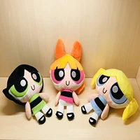 3pcslot 23cm cartoon anime powerpuff girls plush toys cute blossom buttercup bubbles stuffed plush dolls gifts for children