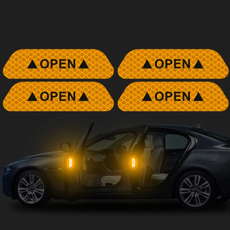 4 шт. Автомобиль открыть светоотрающей полосой Предупреждение отметка наклейка