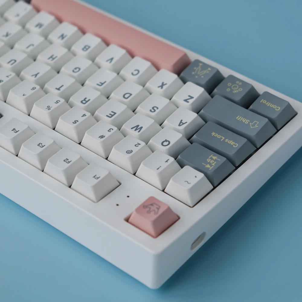 Momo Yume Grey Pink Keycaps For Cherry Mx Gateron Kailh Box TTC Switch Mechanical Keyboard Profile Shading PBT Key Cap | Компьютеры и