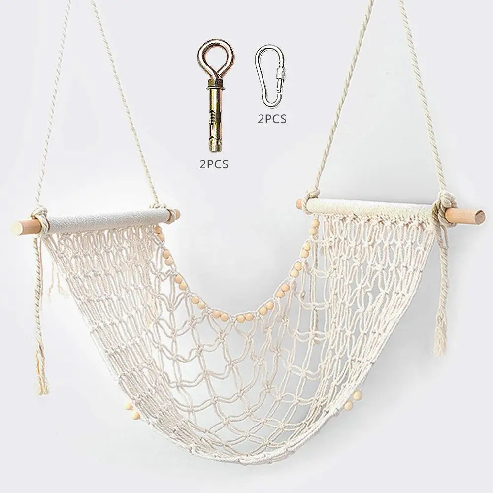 Детские качели Boho твердые деревянные кисточкой ручной работы Ткачество детские