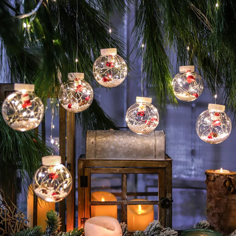 

2022 светодиодная гирлянда-занавеска, светильник вой шар, Санта-Клаус, новый год 2022, рождественские украшения для дома, Рождественская елка 2021