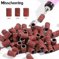 100pcspack nail art sanding bands 80 120 180 grinding sand ring bit for electric drill machine accessories manicure tools