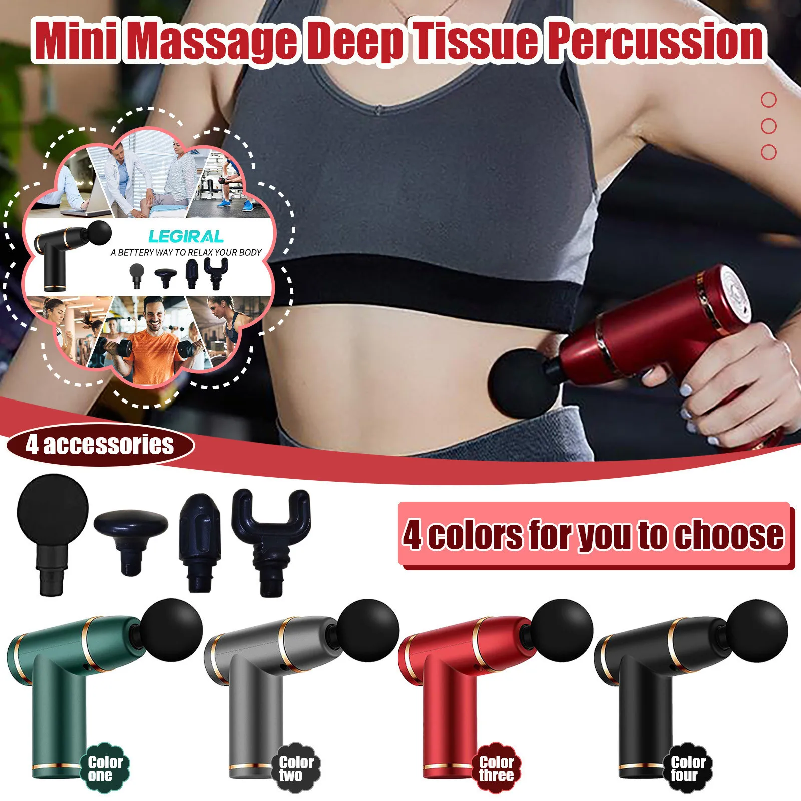 

Massage Gun Deep Tissue Percussion Muscle Relax Masajeador For Pain Relief Touch Fascia Gun Body Massager Relax Relief Pain