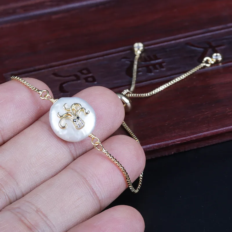 Украшенные фианитами Крошечные золотые осьминоги кальмар морские животные