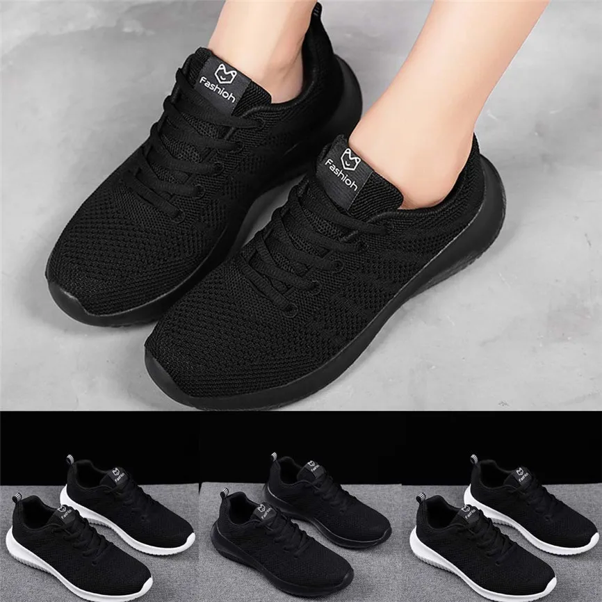 Женские сетчатые однотонные Нескользящие кружевные кроссовки повседневные для