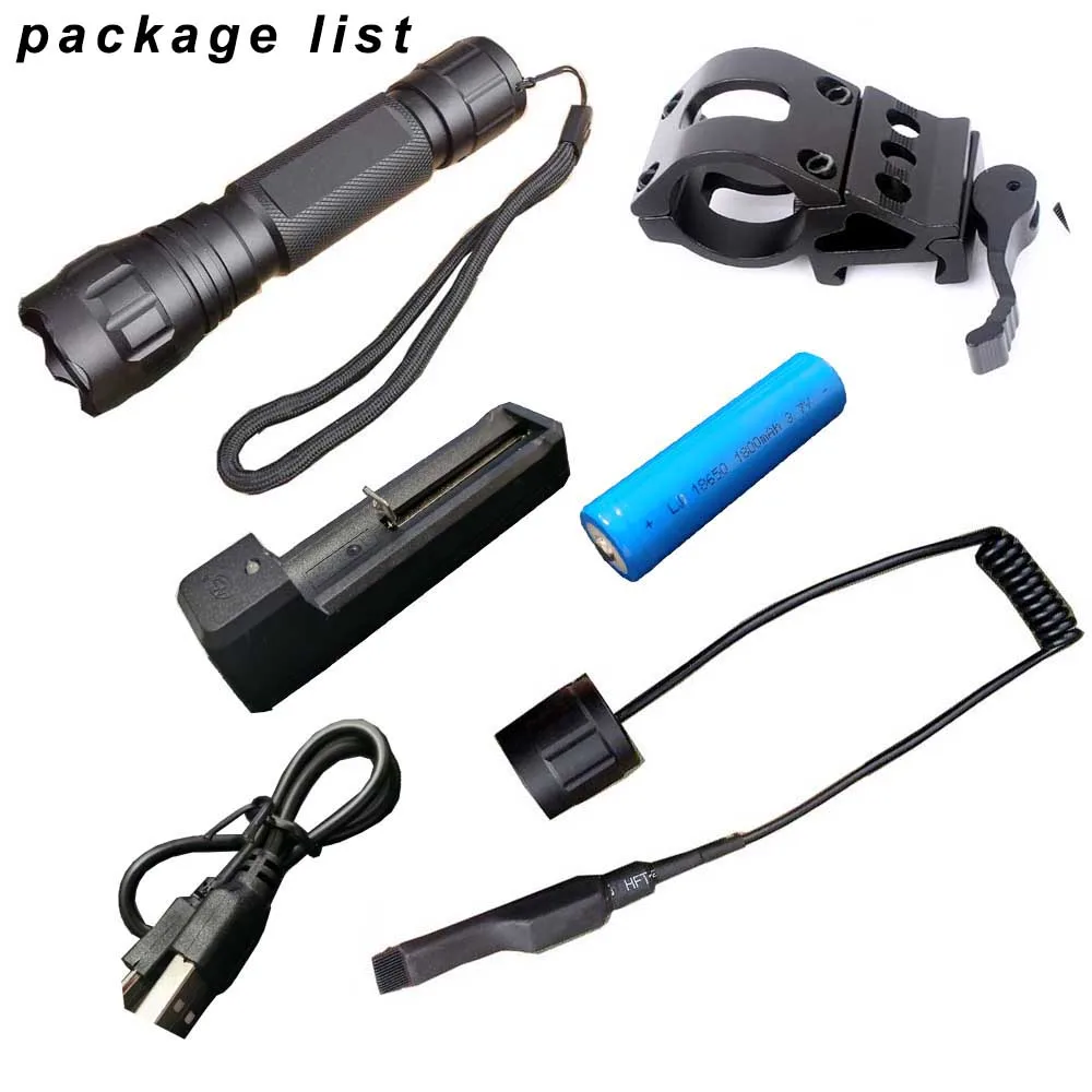 WIPSON 5000lm CREE XM L Q5 T6 светодиодный оружие светильник белый Охота вспышки + прицел Airsoft