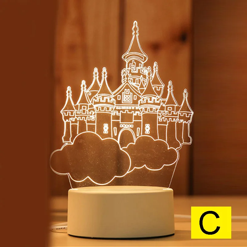 Мультфильм ночник 3D светодиодный USB мечта мягкий свет настольный ночник 2019ing - Цвет: c