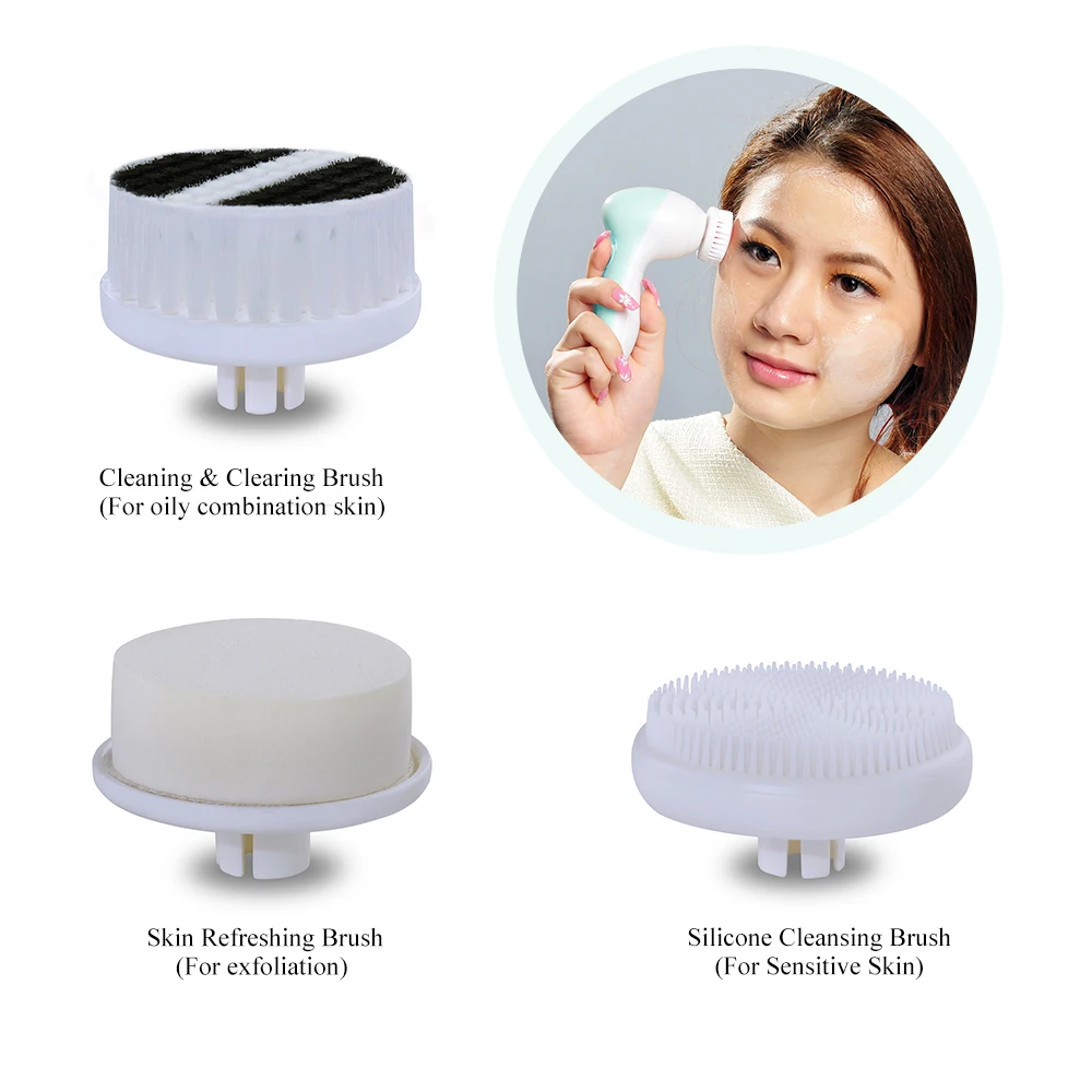 TOUCHBeauty Портативный 6 в 1 кисть для лица Очищение Системы массажер Очищающая щетка