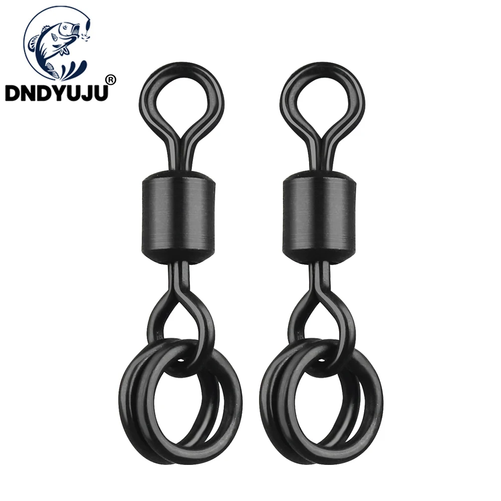 

DNDYUJU 50pcs Carp Fishing Accessories Flexi Ring Swivel Wit With Double Ring For Fish hooks Lure Carp Fishing Connector