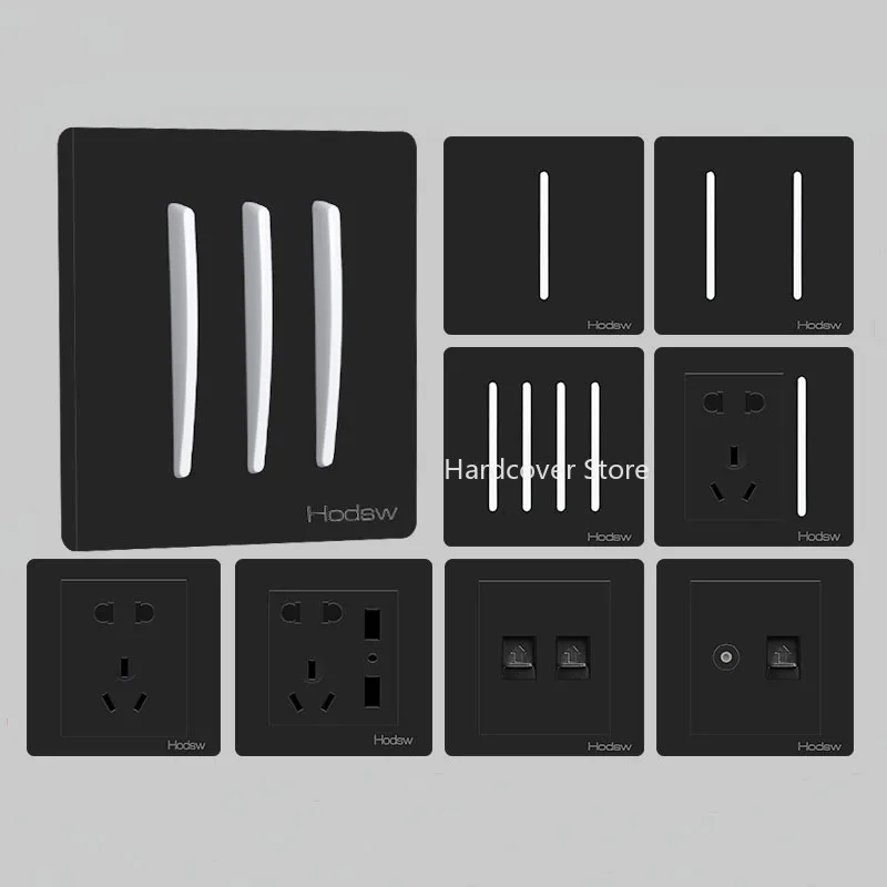 High Quality 86 Retro Black Wall Lamp Push Button Switch 1-4 Gang 1 Way 2 Light 10A 220V | Обустройство дома