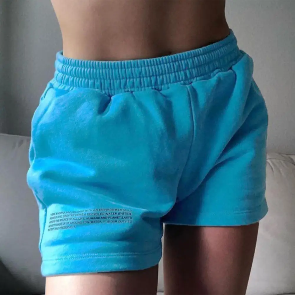 

Lounge Shorts Slim Casual Shorts Wear Resistant Solid Color Trendy Elastic Waist Short Pants