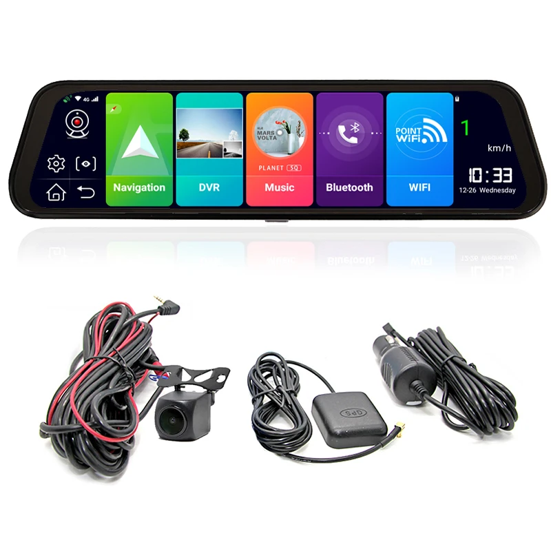 Bluavido 4G Android 11,6" Сенсорное автомобильное зеркало видео видеорегистратор gps навигатор ADAS FHD 1080P двойная камера зеркало заднего вида DVR рекордер
