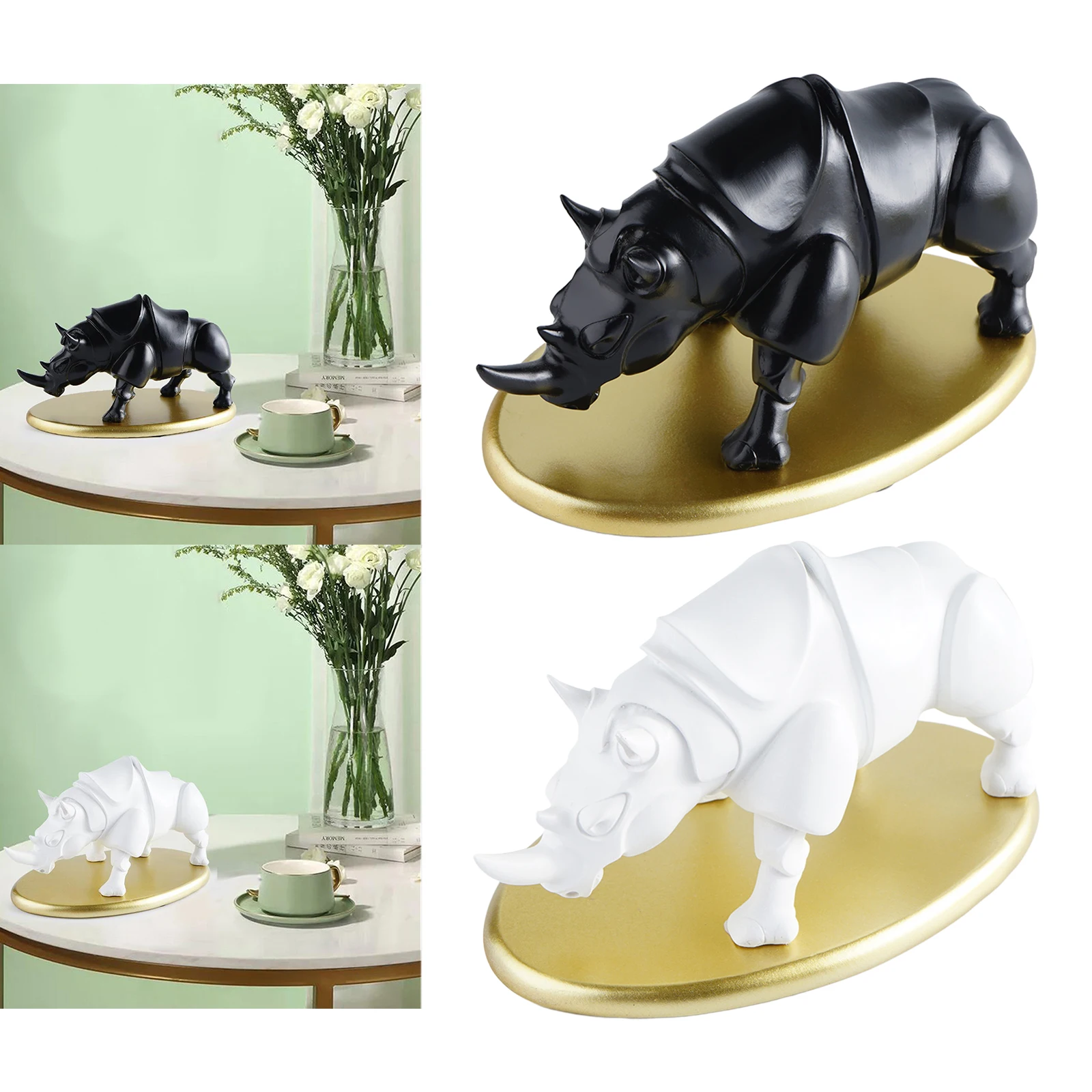 

Resin Art Rhino Sculpture Ornament Figurine Statue Office Decoration