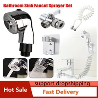 bathroom faucet sprayer sprinklerbasehosevalve set for hand basin sink nozzle anti splash water filter adapter shower head