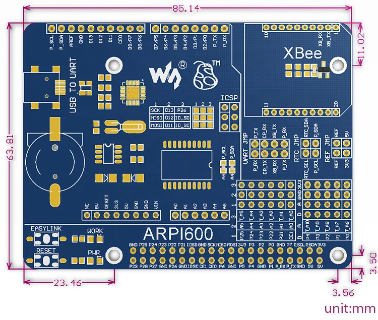 ARPI600 поддержка XBee модули Raspberry Pi Плата расширения легко добавить беспроводную функцию в ваш проект