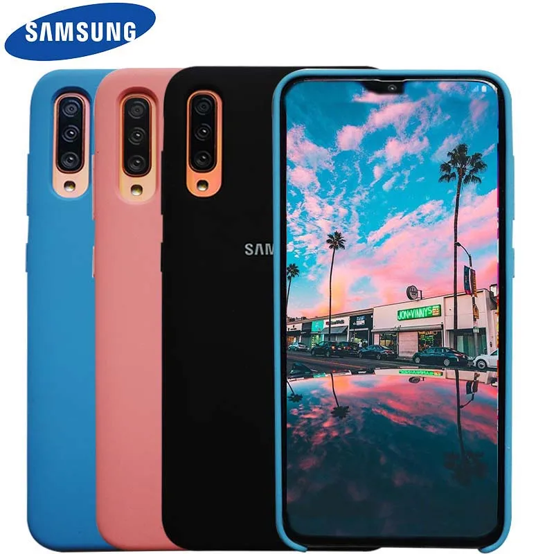 Чехол для Samsung A20 оригинальная Жидкая силиконовая мягкая защитная задняя крышка