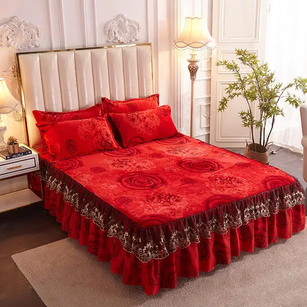 1 шт. кровать юбка на зиму теплые фланелевые Наматрасники мягкая простыня