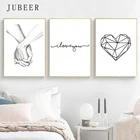 Постер с надписью I Love You в скандинавском стиле, Минималистичная настенная печать для пар, домашний декор, картина с цитатой для спальни, домашний декор