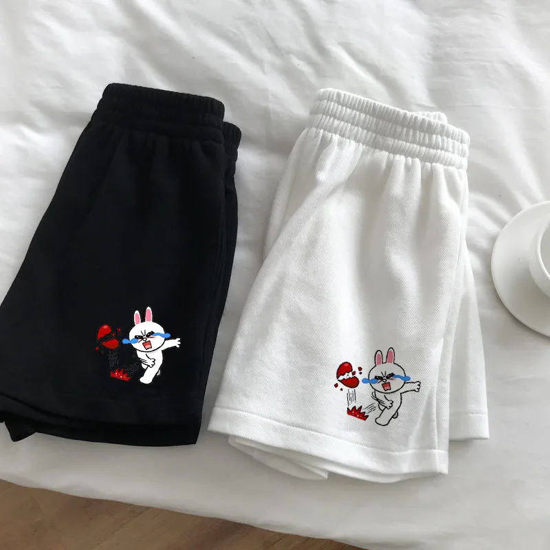 

2021 New Summer Shorts Slim Fit Women's Shorts Outdoor Sports Elastic Waist Office Ladies Mid-fashion Женские Шорты Pastel Rower
