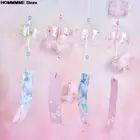 Стеклянные Колокольчики в японском стиле, подвесные колокольчики, сакура узор цветущей сакуры, Декор для дома