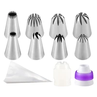 30pcs silicone pastry bag tips 304 stainless steel cake icing piping cream cake decorating tools reusable pastry bags nozzle set