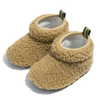 2022 new baby shoes booties baby boy girl shoes warm fluff anti slip soft sole newborns first walkers infant brown crib shoes