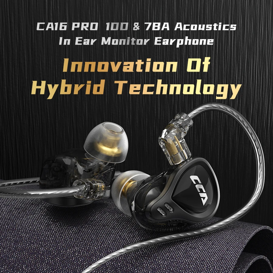 CCA CA16 PRO 7BA + 1DD гибридные наушники-вкладыши HIFI наушники для мониторинга спортивный