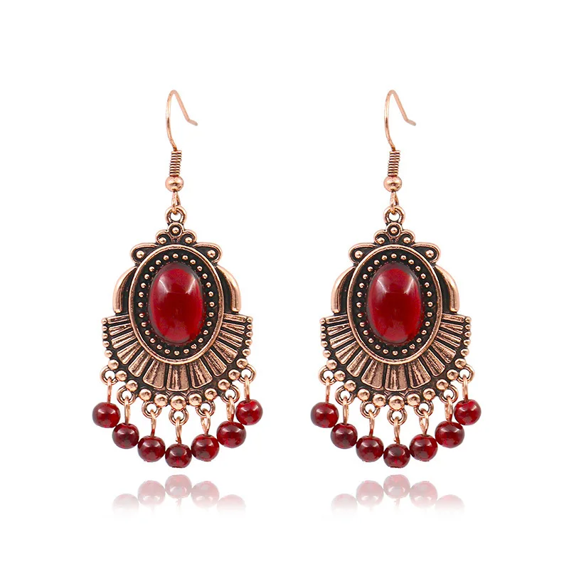 

Earrings Hot Sale Creative Fashion Trendy Earrings Temperament Garnet Earrings Hand-woven Exquisite Ring Earrings For Women