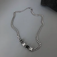 stainless steel crystal dangle chain choker necklace hip hop for women neck charm fashion necklace jewelry hipster accessories