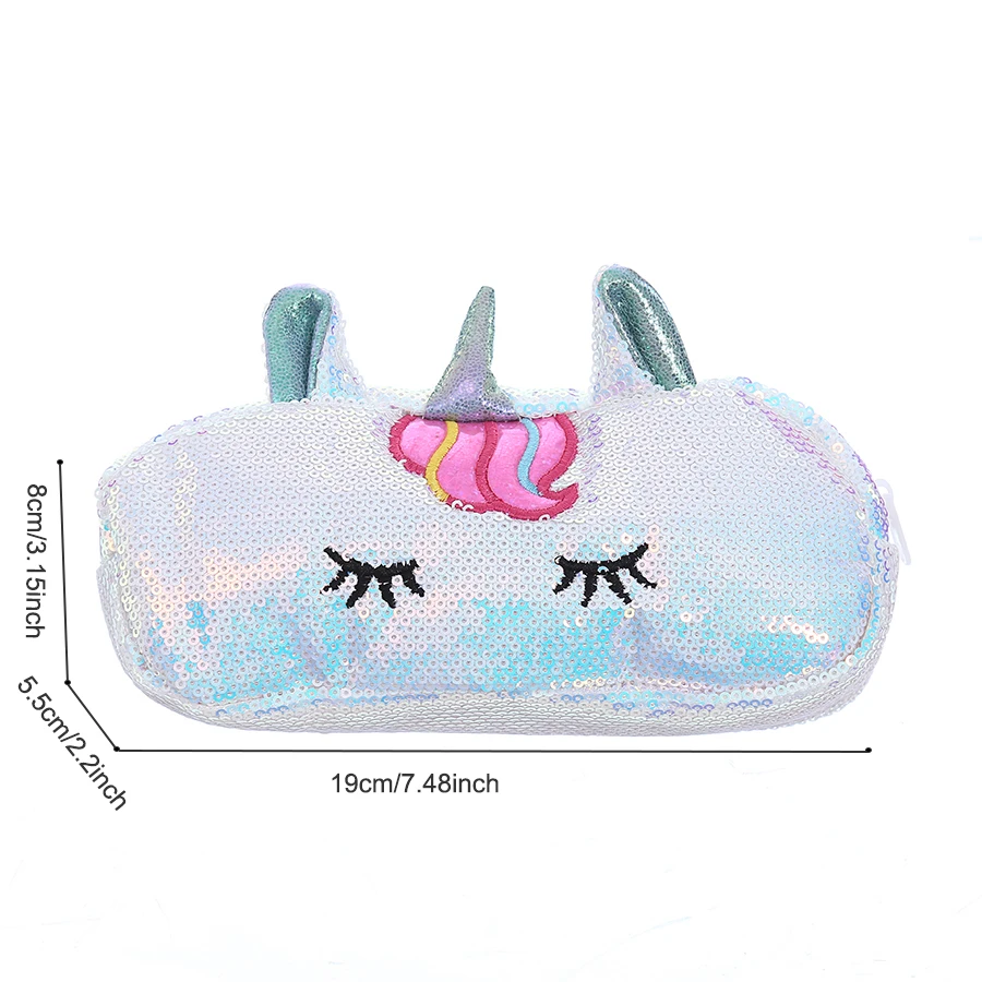 Косметический чехол с блестками и единорогом органайзер для макияжа вышивкой