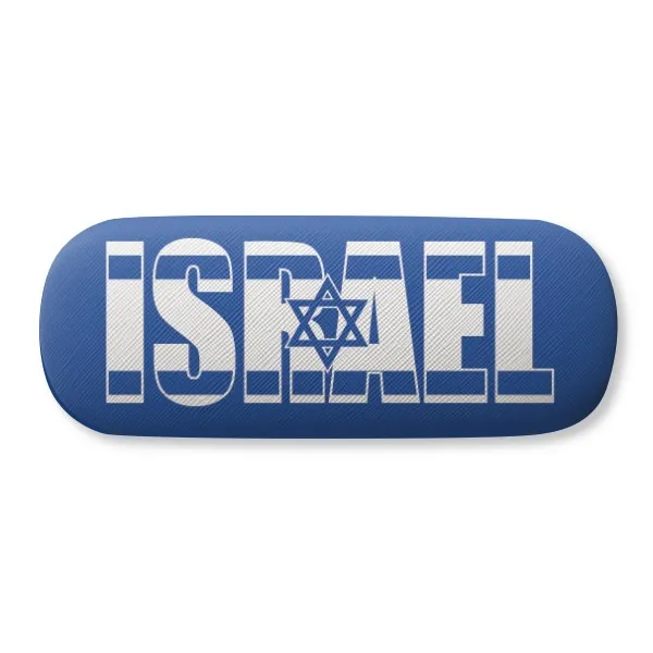 

Israel Country Flag Name Glasses Case Eyeglasses Clam Shell Holder Storage Box