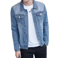 denim jackets%ef%bc%8cfall new mens jeans coat solid color lapel button button pocket trim two colors m 5xl youth casual jacket